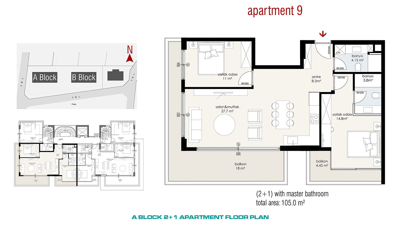 Nowoczesne apartamenty z panoramicznym widokiem na morze i zamek w Alanyi - 55317