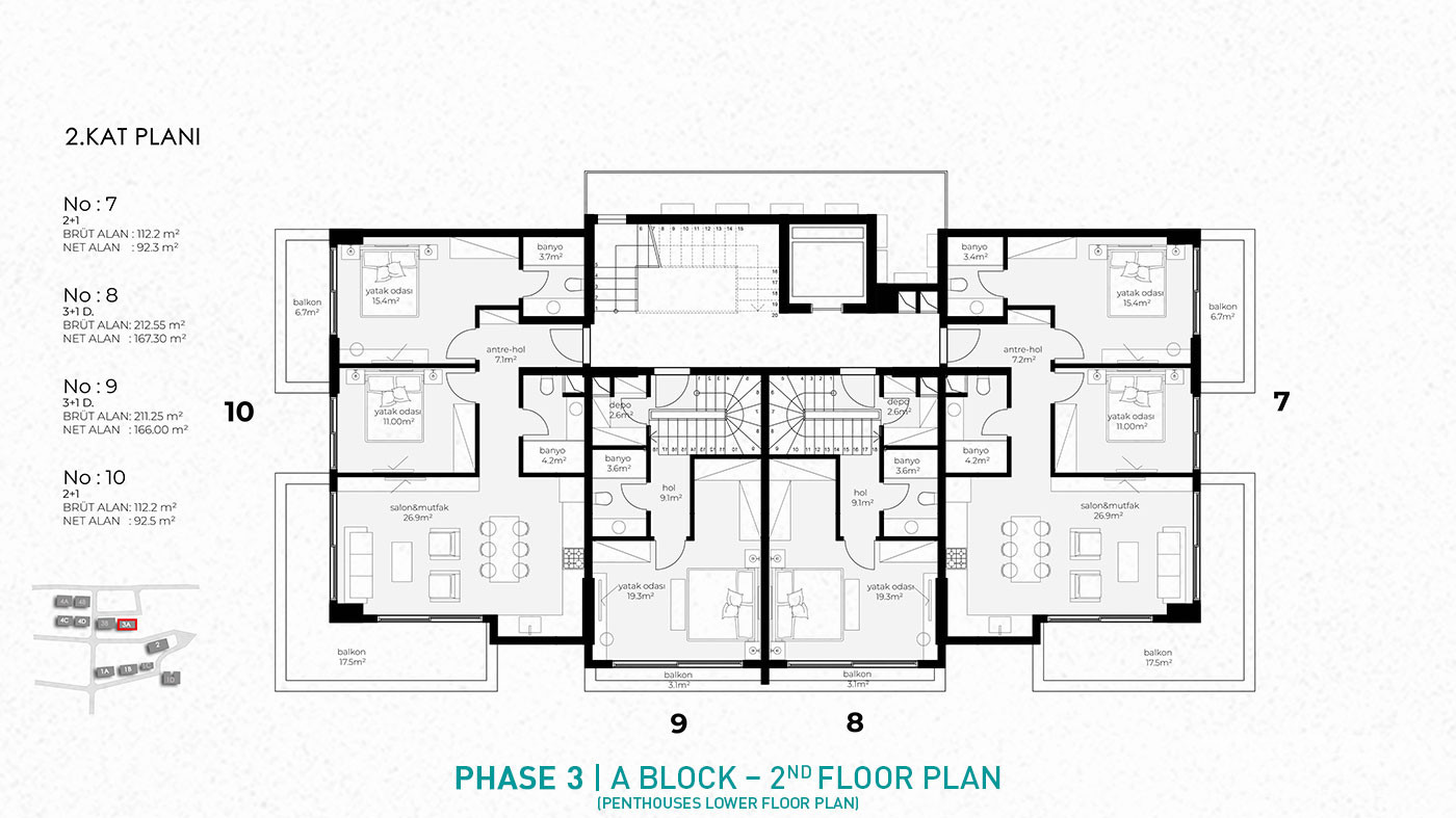 Nowoczesne apartamenty z panoramicznym widokiem na morze i zamek w Alanyi - 101286