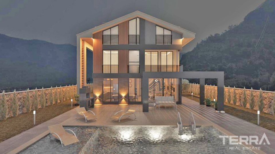 Sea View Villas with Two Swimming Pools and Sauna in Ovacık, Fethiye