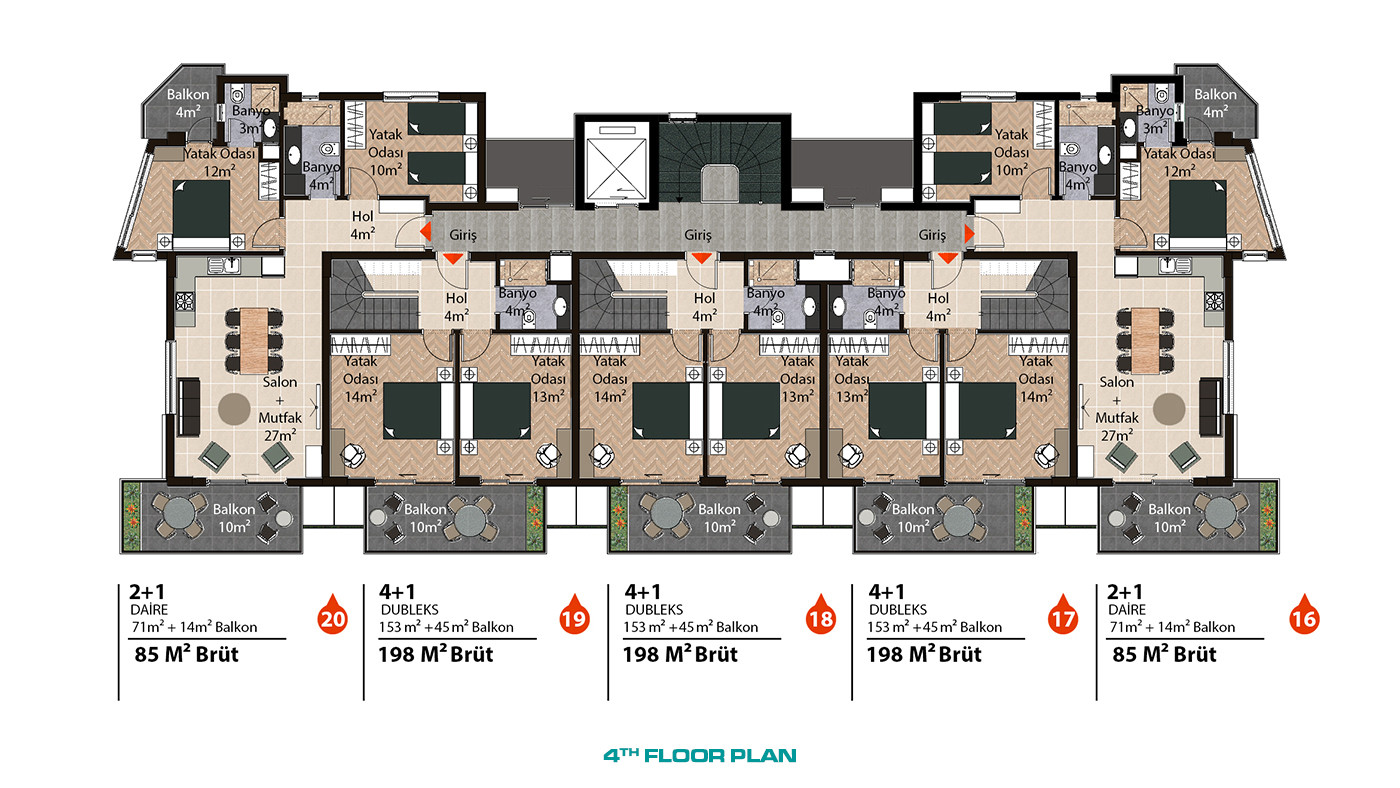 Oba Sultan Residence 1 — Apartments for Sale in Oba, Alanya, Turkey - 56188