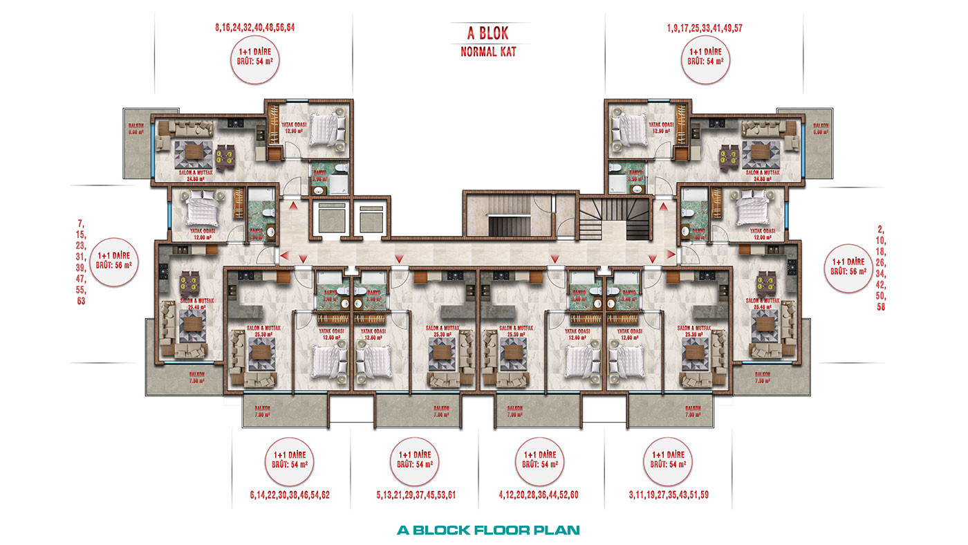 Olive Paradise Čaršija III — Apartments in Avsallar, Alanya, Turkey - 56880