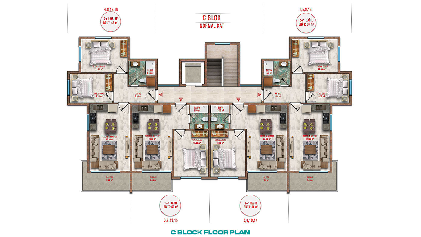 Olive Paradise Čaršija III — Apartments in Avsallar, Alanya, Turkey - 56892