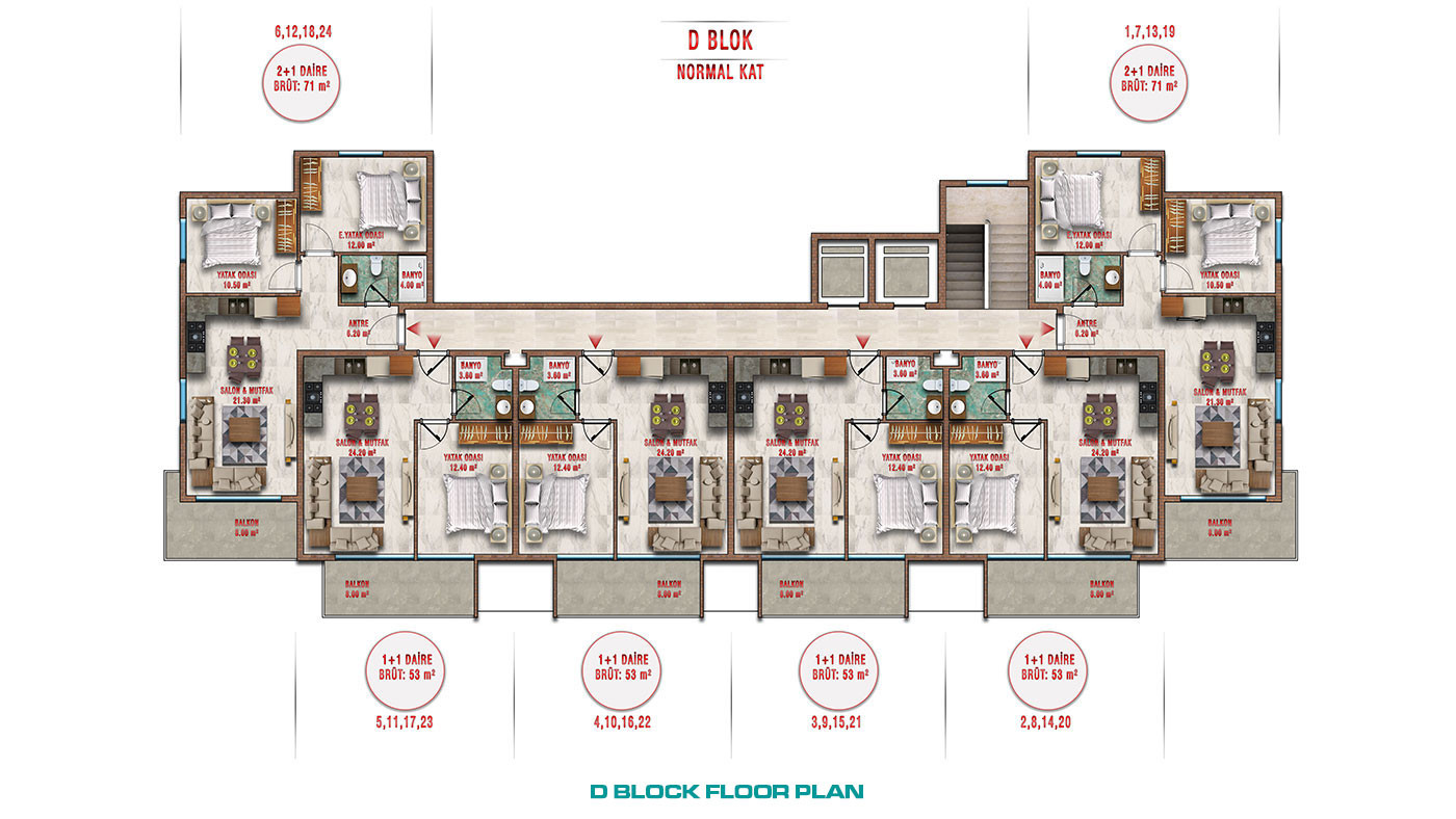 Olive Paradise Čaršija III — Apartments in Avsallar, Alanya, Turkey - 56897