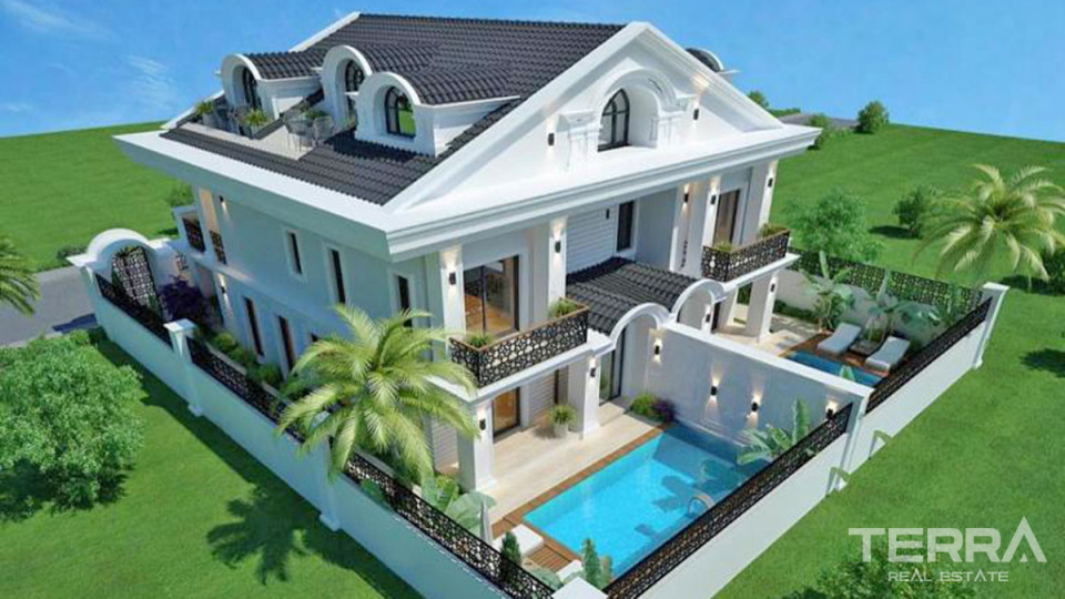 Luxury Villas in Fethiye Town with a Large Pool Close to the Sea