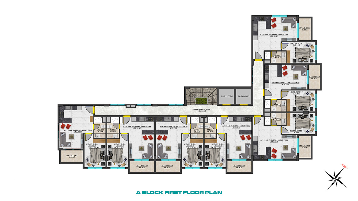 Apartments with Rich Facilities at Sea Pearl Park in Alanya, Oba - 58683