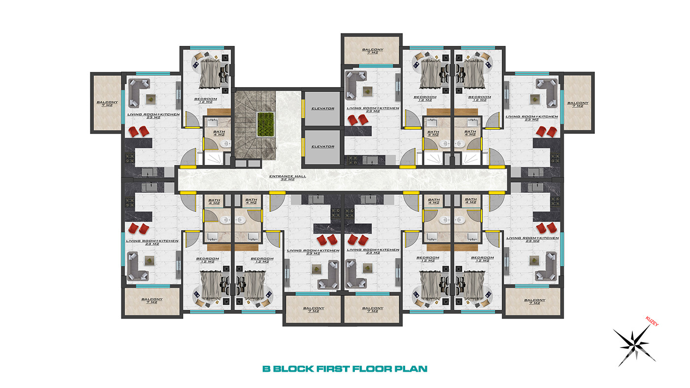 Apartments with Rich Facilities at Sea Pearl Park in Alanya, Oba - 58685