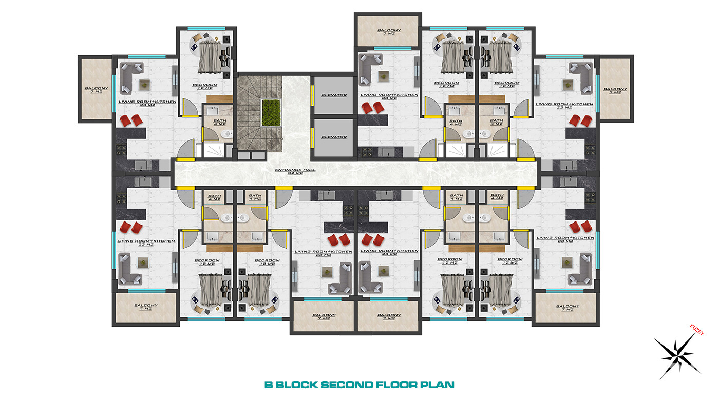 Apartments with Rich Facilities at Sea Pearl Park in Alanya, Oba - 58686