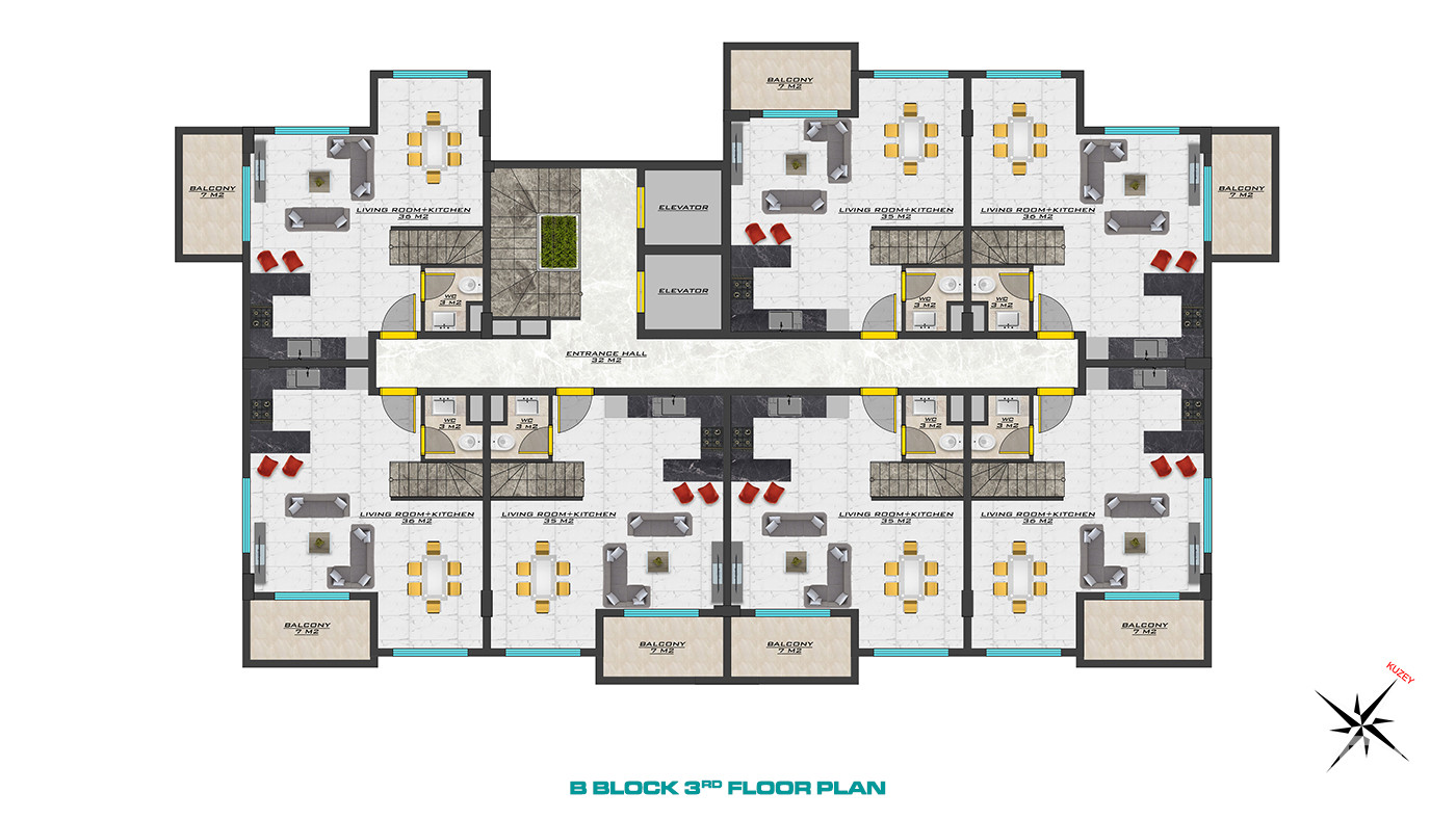 Apartments with Rich Facilities at Sea Pearl Park in Alanya, Oba - 58687