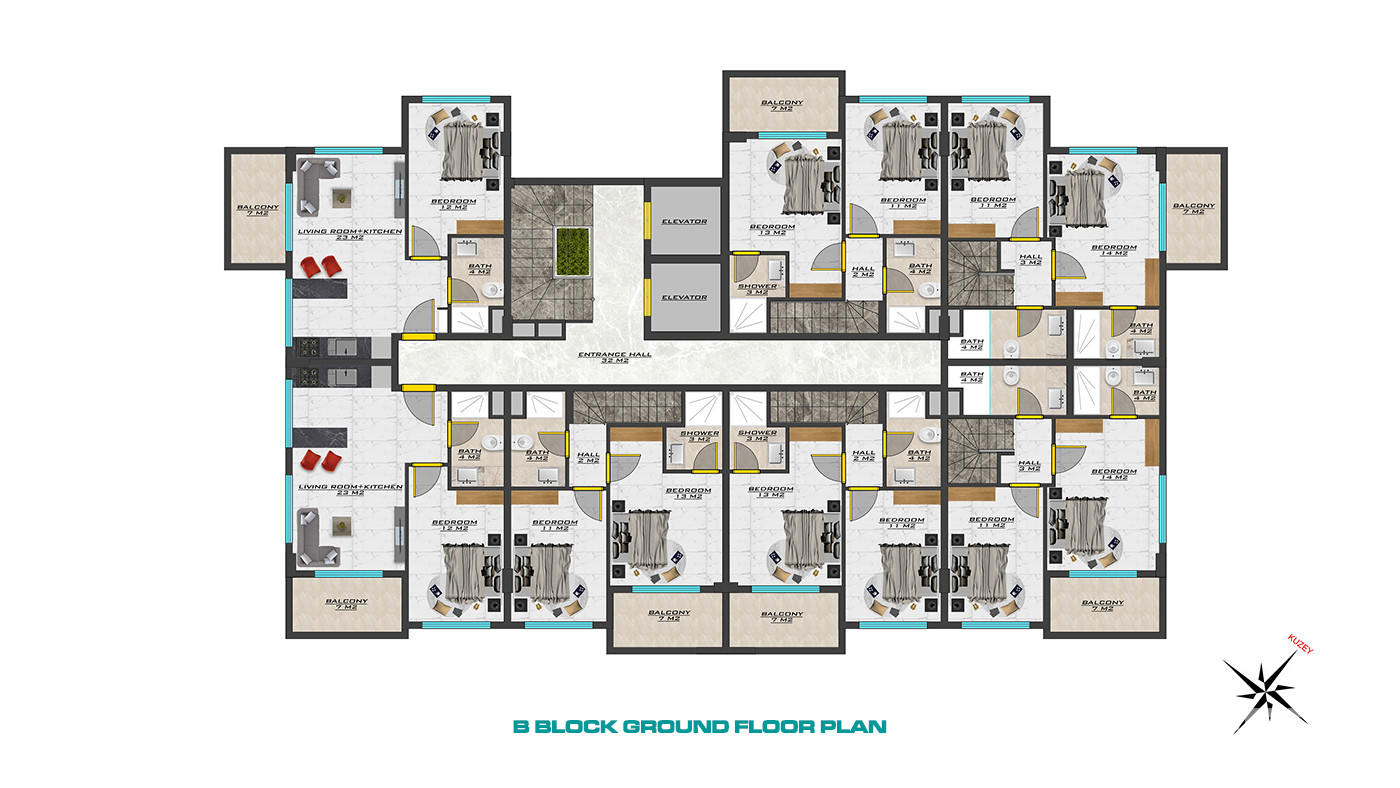 Apartments with Rich Facilities at Sea Pearl Park in Alanya, Oba - 58690