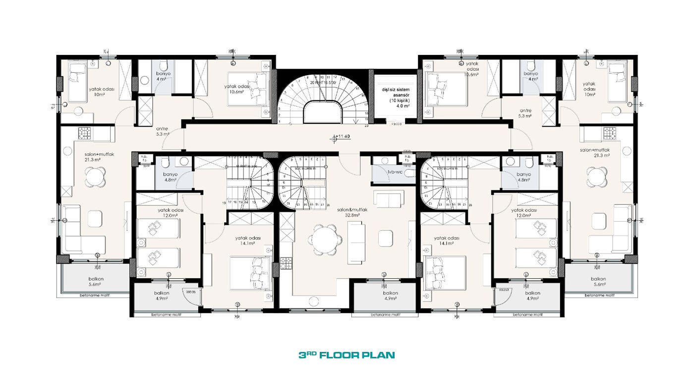 Apartments  in Cleopatra Ventri 400 m from the Beach in Alanya - 59657