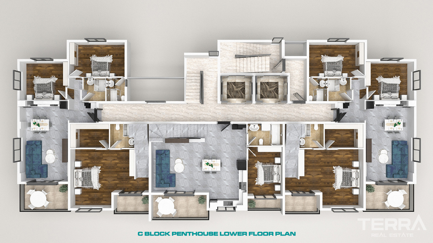 Luxury Apartments with Rich Social Facilities in Oba, Alanya - 59816