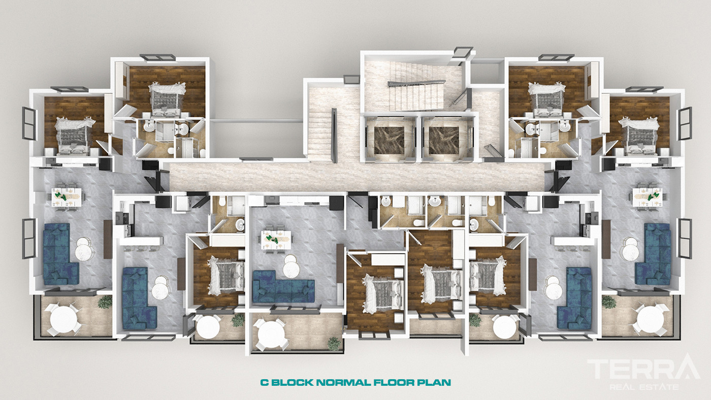 Luxury Apartments with Rich Social Facilities in Oba, Alanya - 59817