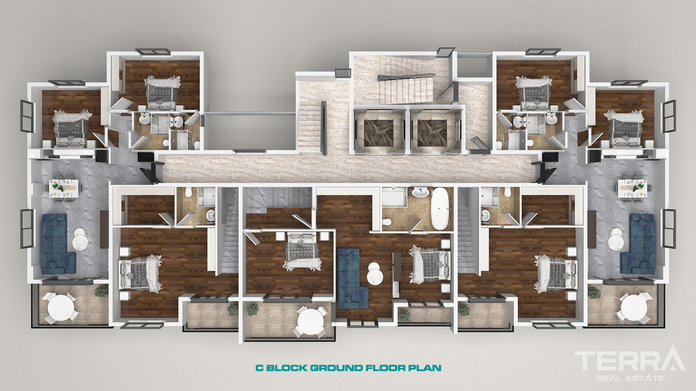 Luxury Apartments with Rich Social Facilities in Oba, Alanya - 59820