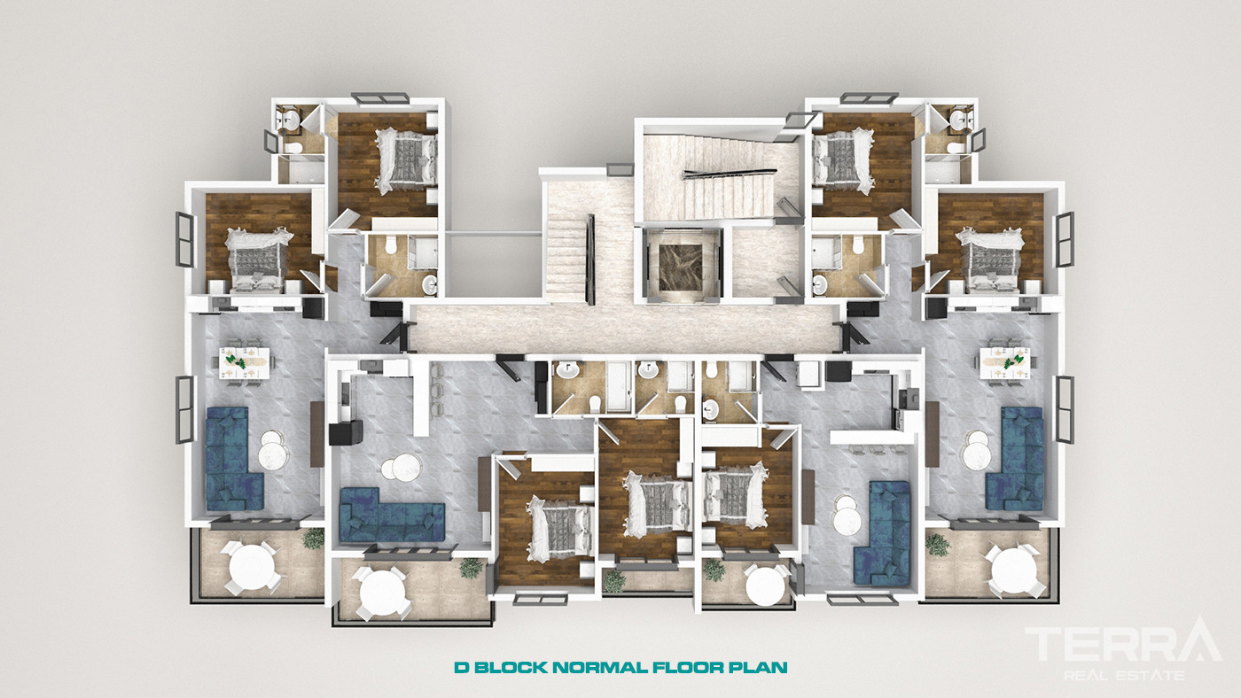 Luxury Apartments with Rich Social Facilities in Oba, Alanya - 59828