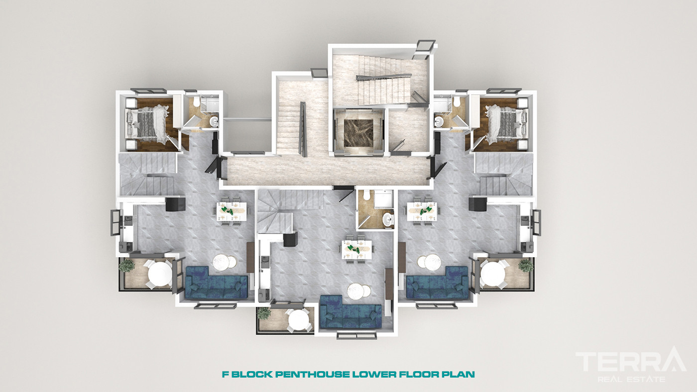 Luxury Apartments with Rich Social Facilities in Oba, Alanya - 59832