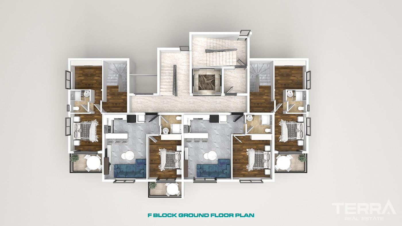 Luxury Apartments with Rich Social Facilities in Oba, Alanya - 59838