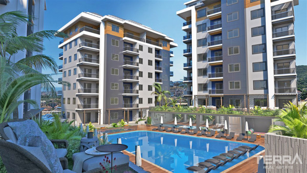 Luxury Apartments with Rich Social Facilities in Oba, Alanya