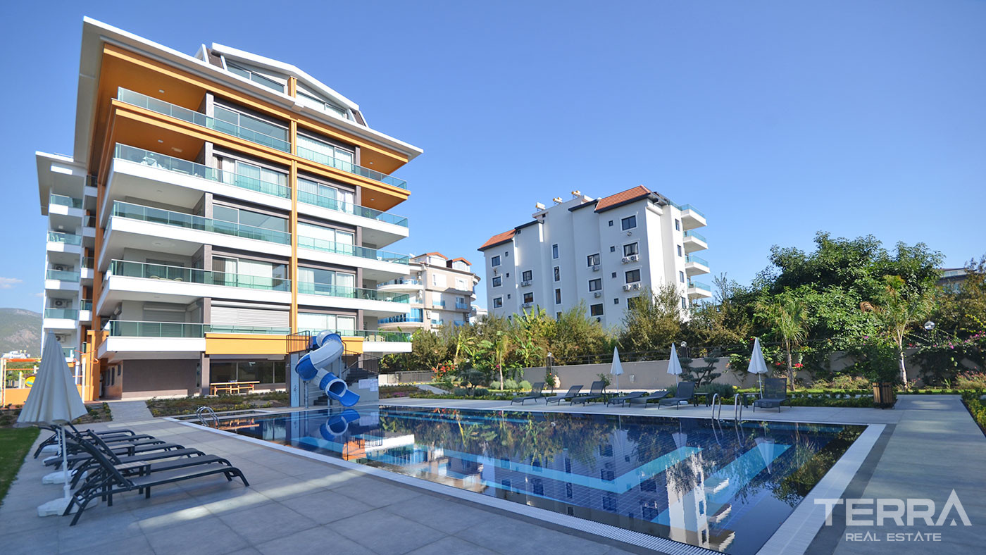Alanya Kestel'de Lüks Olanaklar Sahip 1+1 Denize Sıfır Daire - 59917
