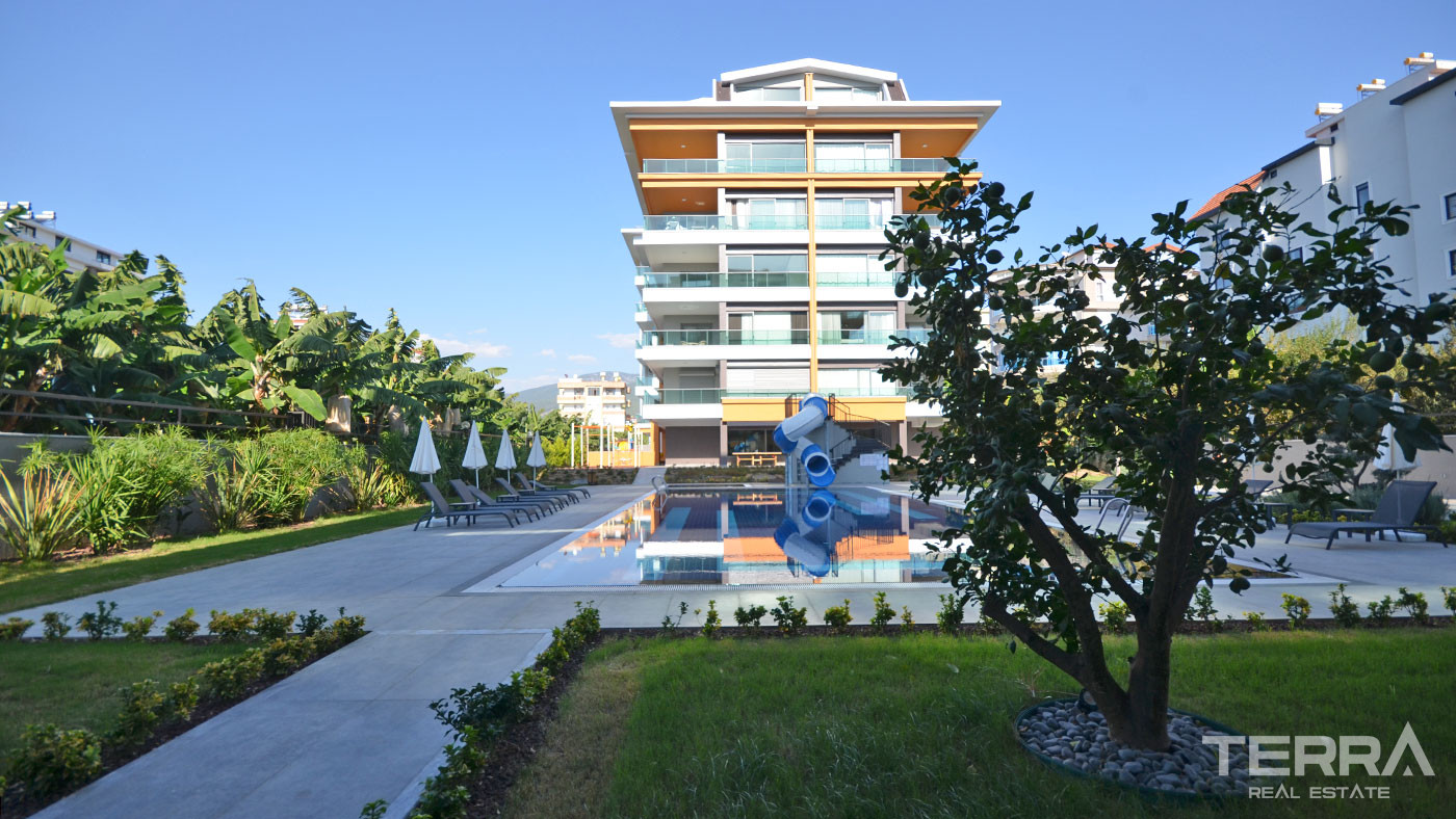 Alanya Kestel'de Lüks Olanaklar Sahip 1+1 Denize Sıfır Daire - 59918