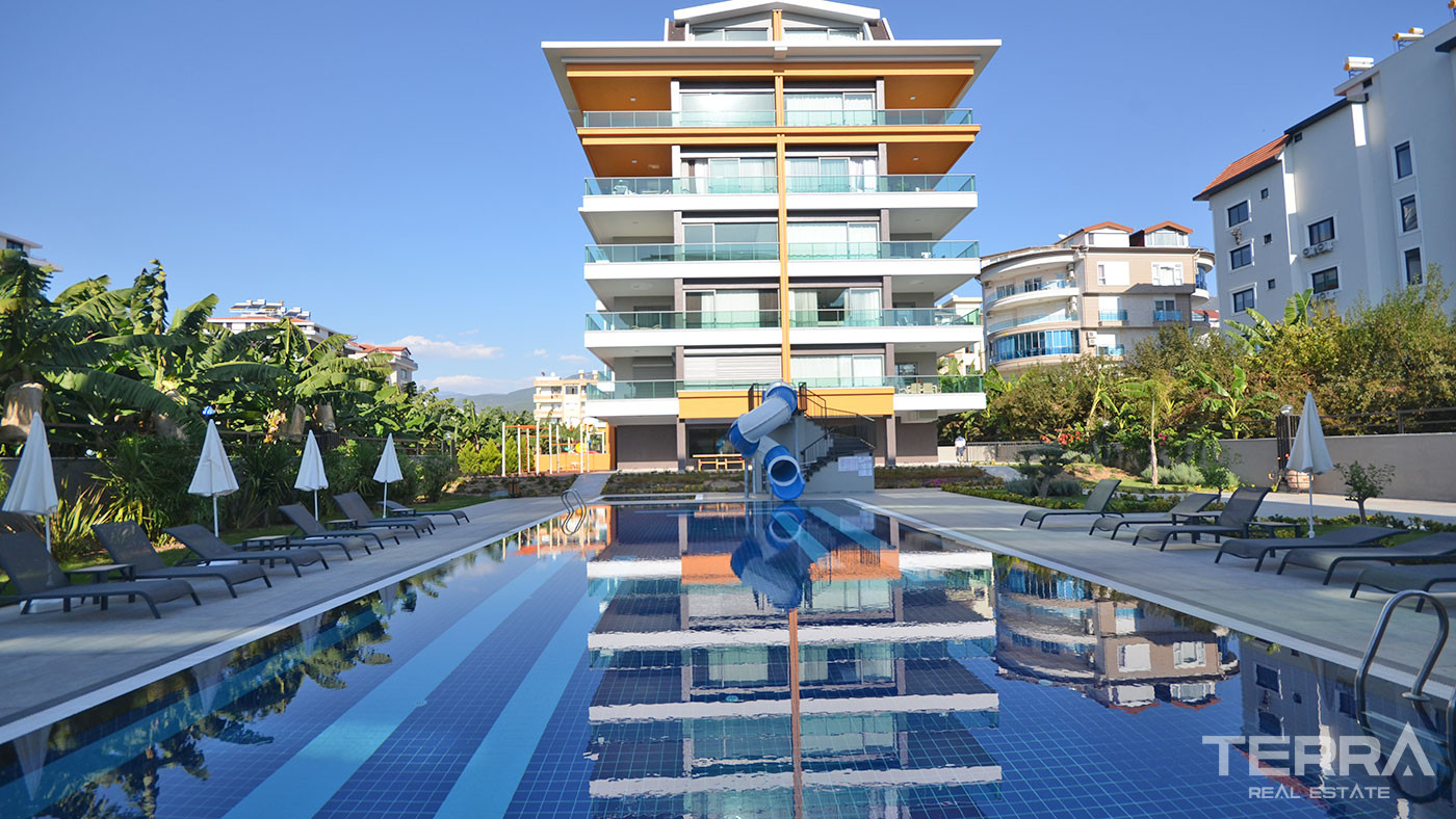 Alanya Kestel'de Lüks Olanaklar Sahip 1+1 Denize Sıfır Daire - 59919