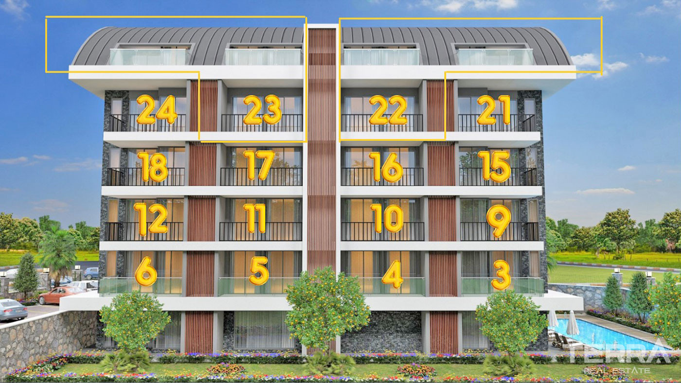 Luxury Apartments with Rich Amenities in the Complex in Oba, Alanya - 60102