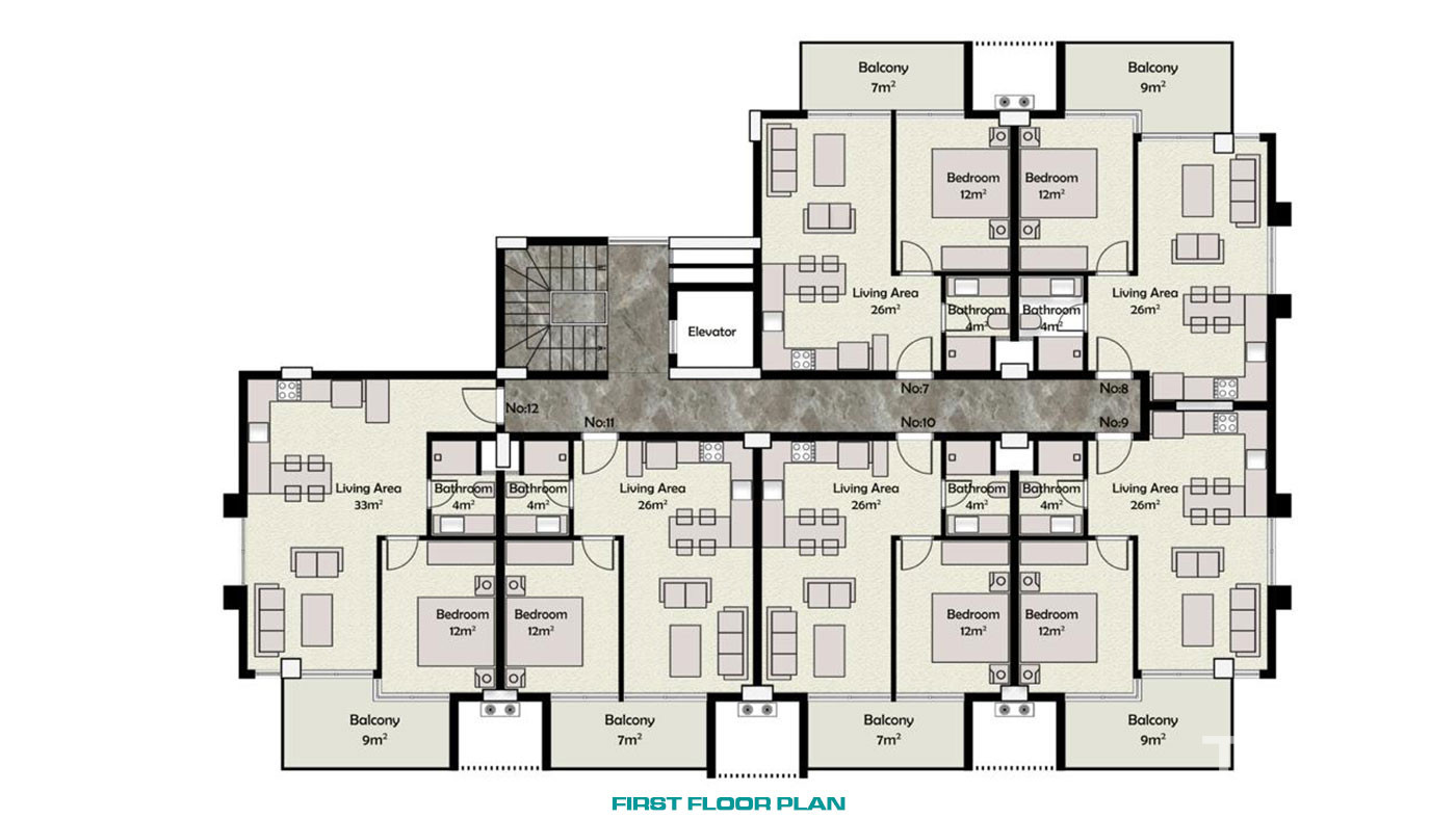 Luxury Apartments with Rich Amenities in the Complex in Oba, Alanya - 60122