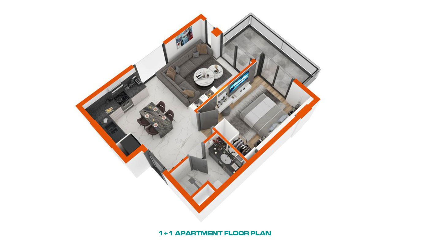Luxury Apartments with Rich Amenities in the Complex in Oba, Alanya - 60130