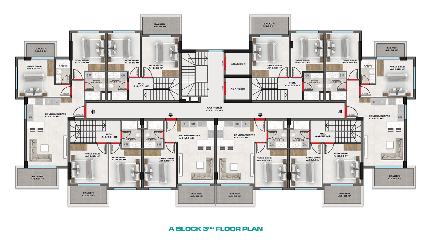 Nowe luksusowe apartamenty z bogatym wyposażeniem w Alanyi, Kestel - 60208