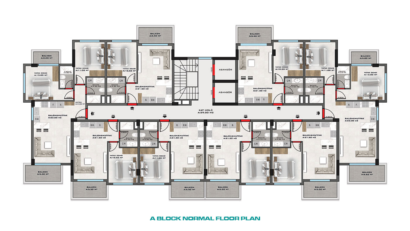 Nowe luksusowe apartamenty z bogatym wyposażeniem w Alanyi, Kestel - 60212