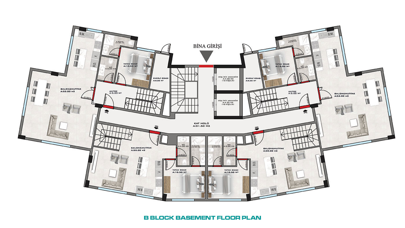 Nowe luksusowe apartamenty z bogatym wyposażeniem w Alanyi, Kestel - 60218