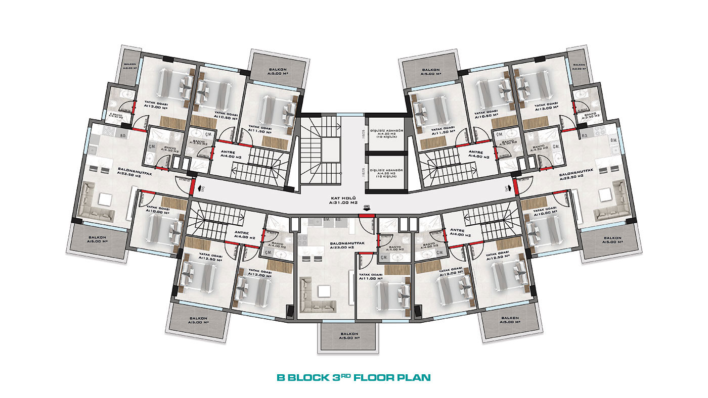 Nowe luksusowe apartamenty z bogatym wyposażeniem w Alanyi, Kestel - 60219