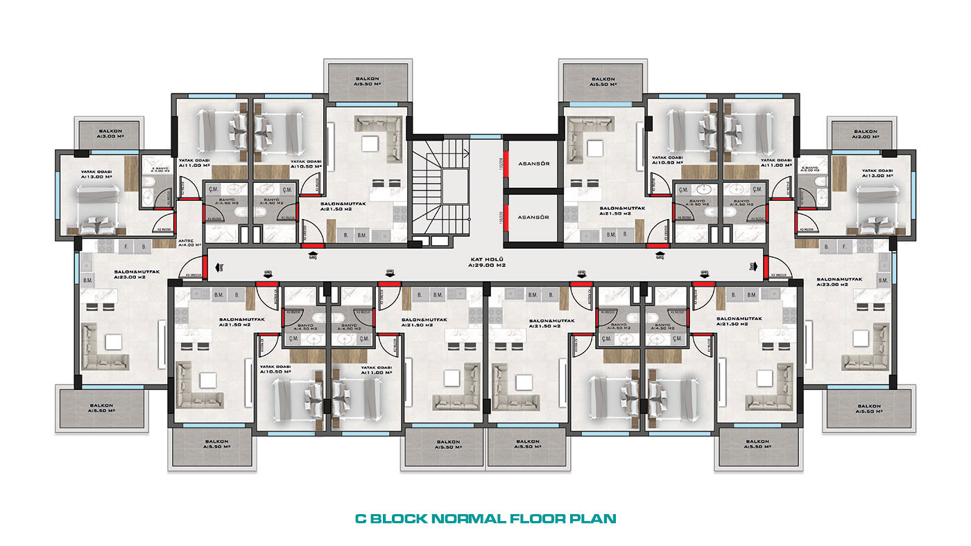 Nowe luksusowe apartamenty z bogatym wyposażeniem w Alanyi, Kestel - 60234