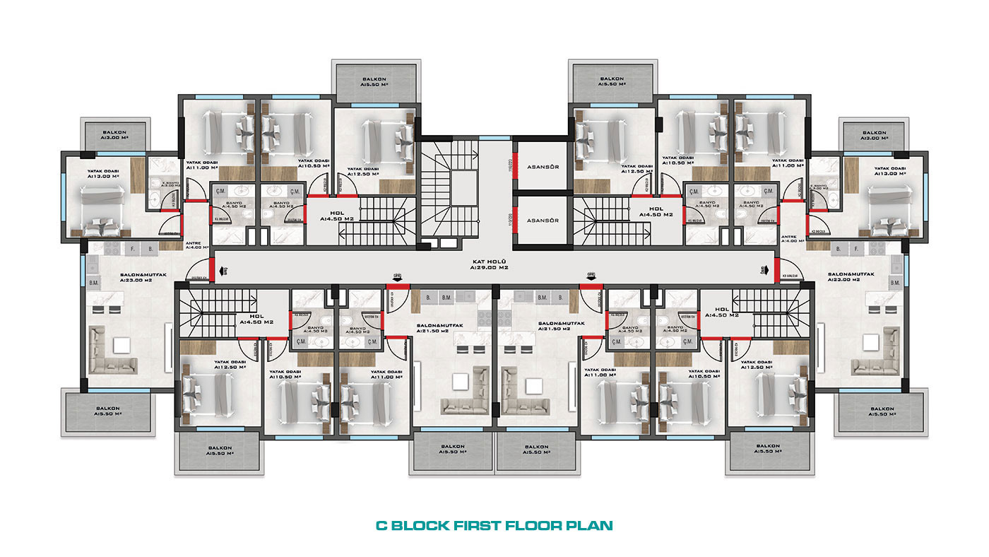 Nowe luksusowe apartamenty z bogatym wyposażeniem w Alanyi, Kestel - 60235