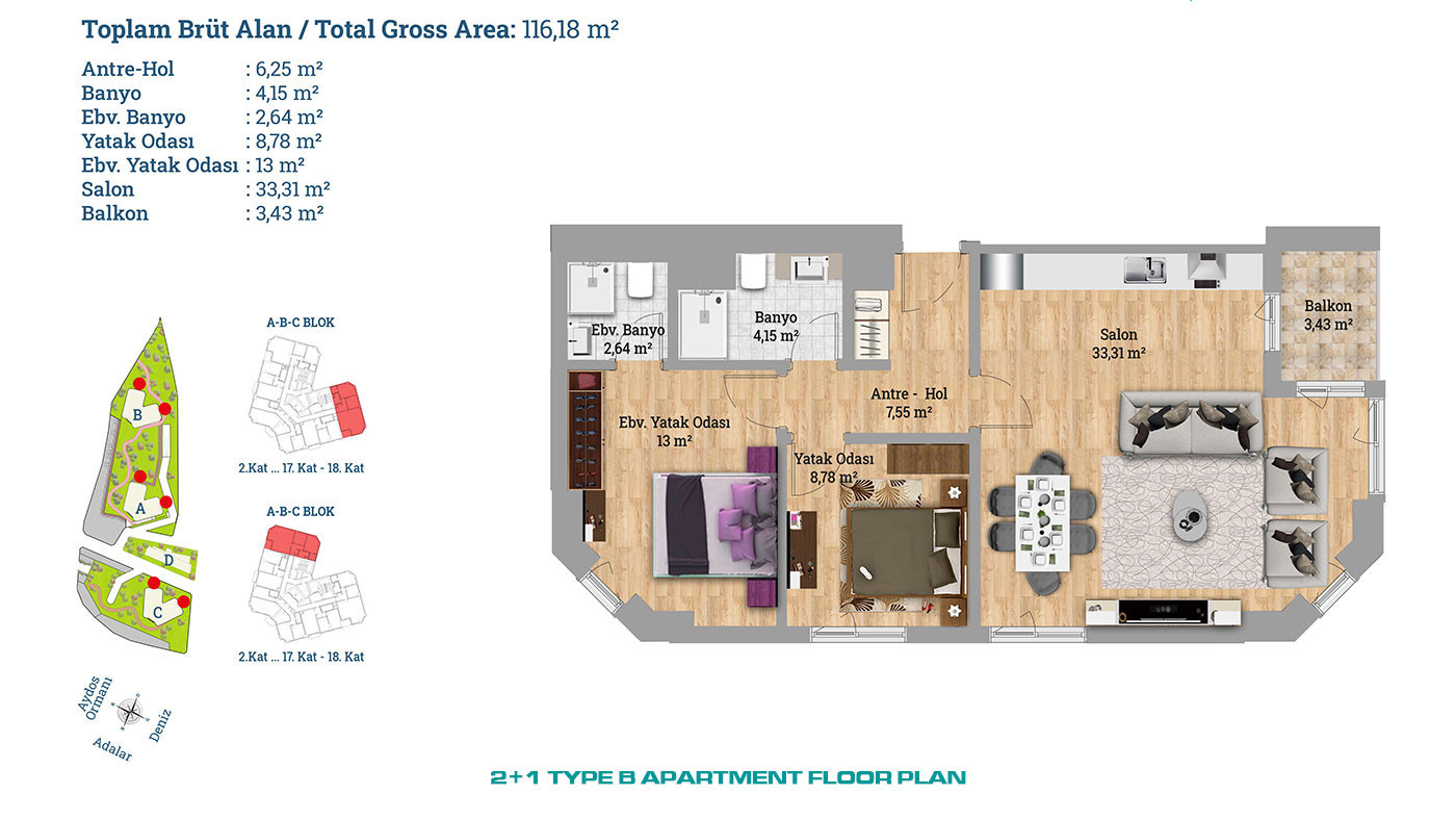 Sea View Apartments in a Luxurious Complex in Kartal, Istanbul - 60344