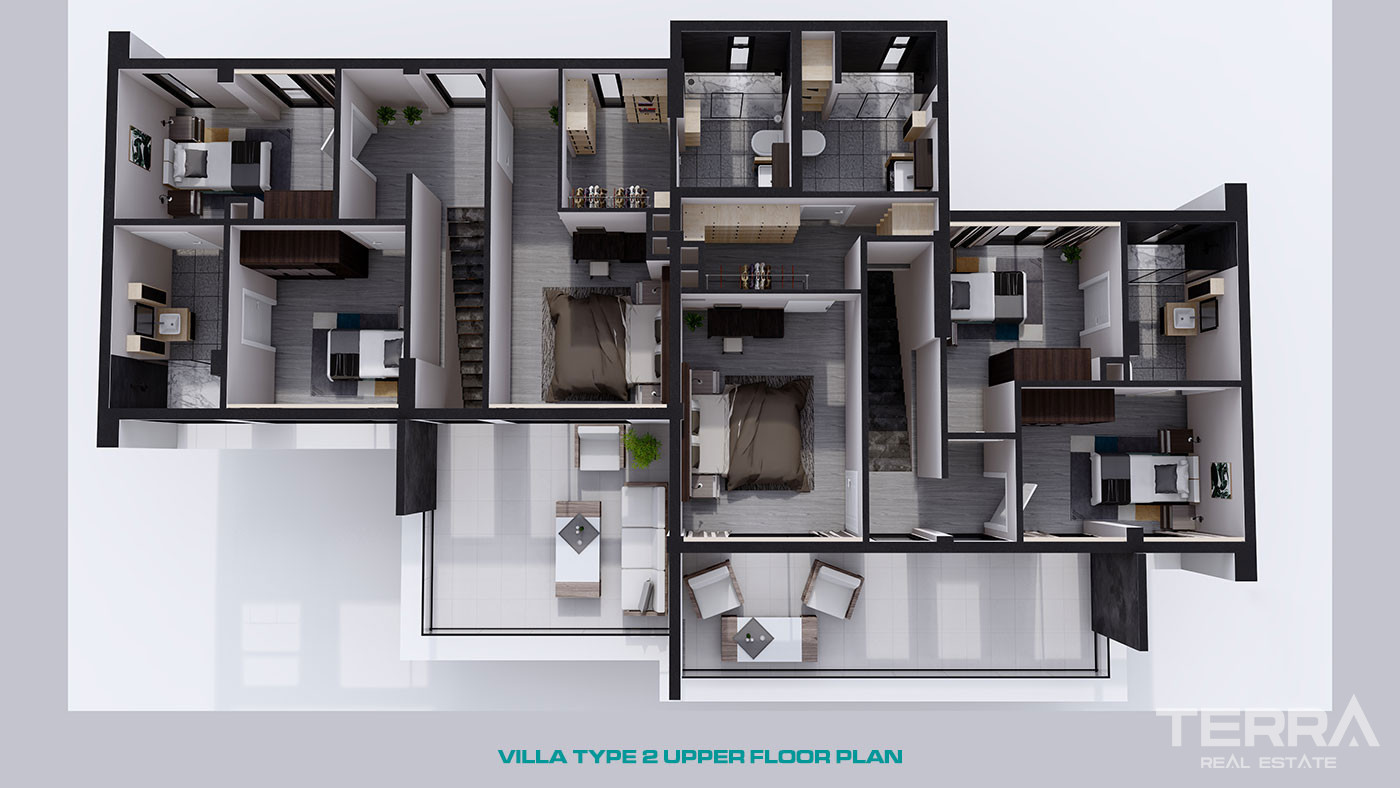 Sea View Villas in Alanya, Kargıcak with 5-Star Hotel Amenities - 60435