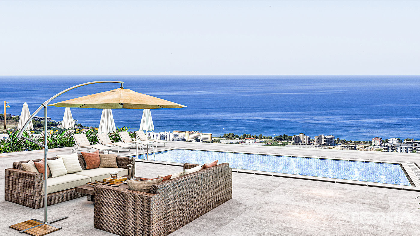 Sea View Villas in Alanya, Kargıcak with 5-Star Hotel Amenities - 60441