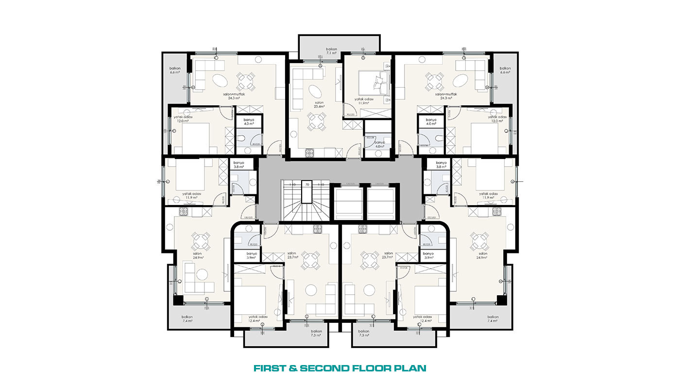 New Luxury Apartments in Alanya Oba with High-Quality Features - 60732