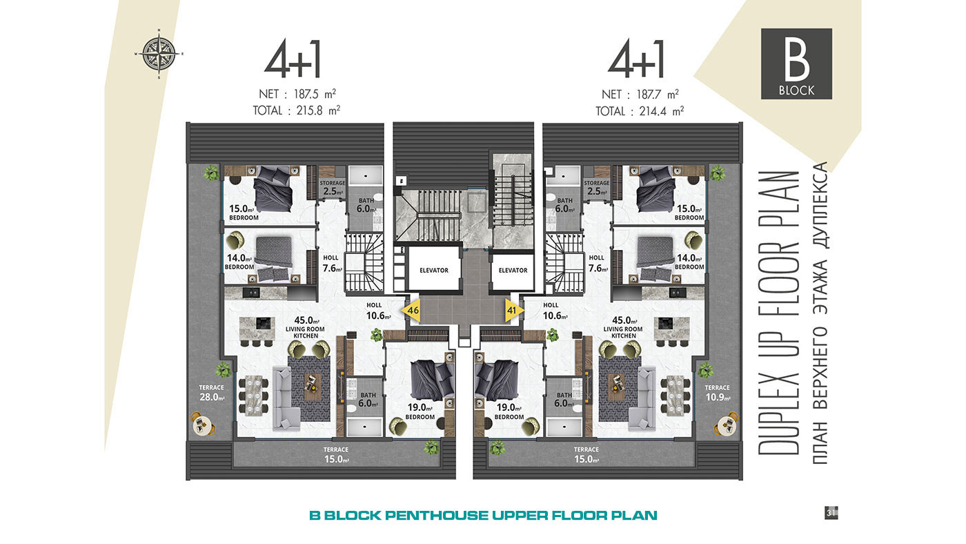 Exclusive Apartments in Alanya Mahmutlar 120 m to the Beach - 61323