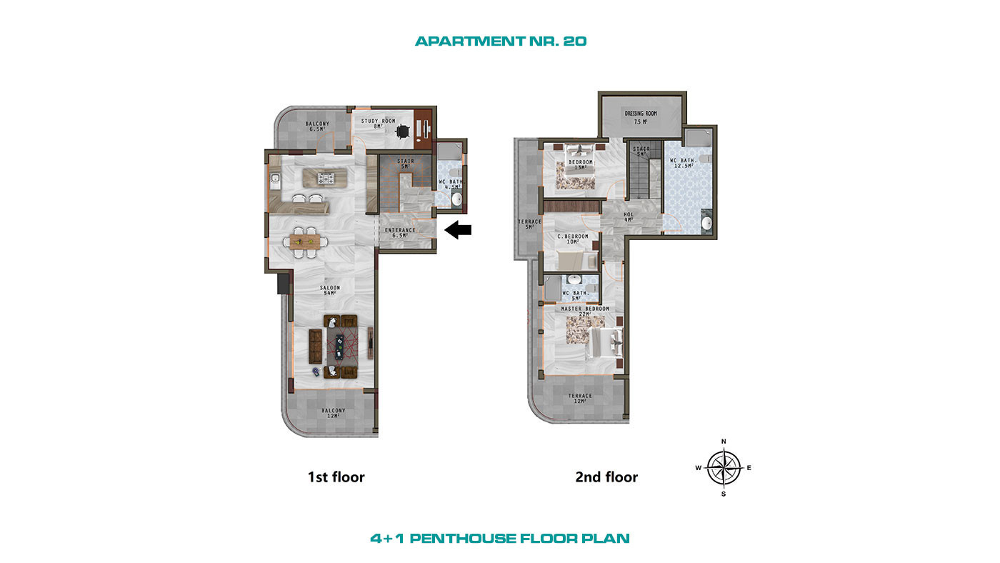 Alanya Apartments with Luxury Amenities and Wide Balconies in Kargıcak - 61688