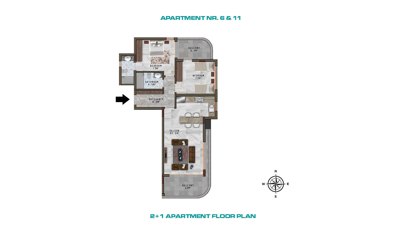 Alanya Apartments with Luxury Amenities and Wide Balconies in Kargıcak - 61691