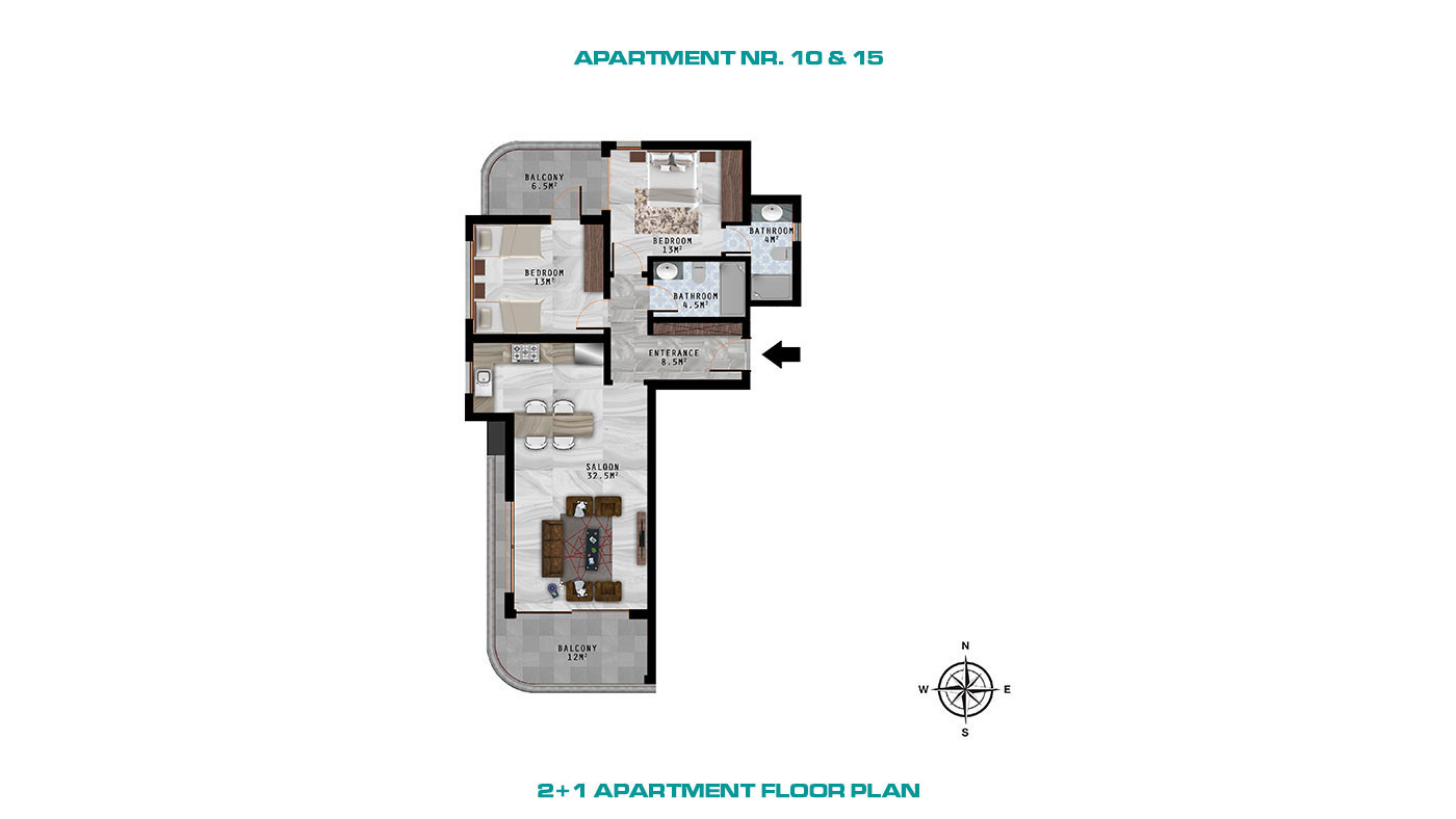 Alanya Apartments with Luxury Amenities and Wide Balconies in Kargıcak - 61695