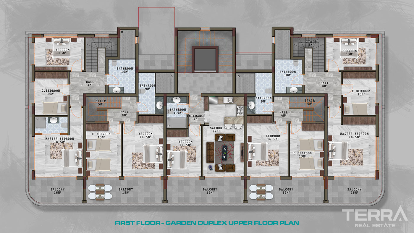 Alanya Apartments with Luxury Amenities and Wide Balconies in Kargıcak - 61705