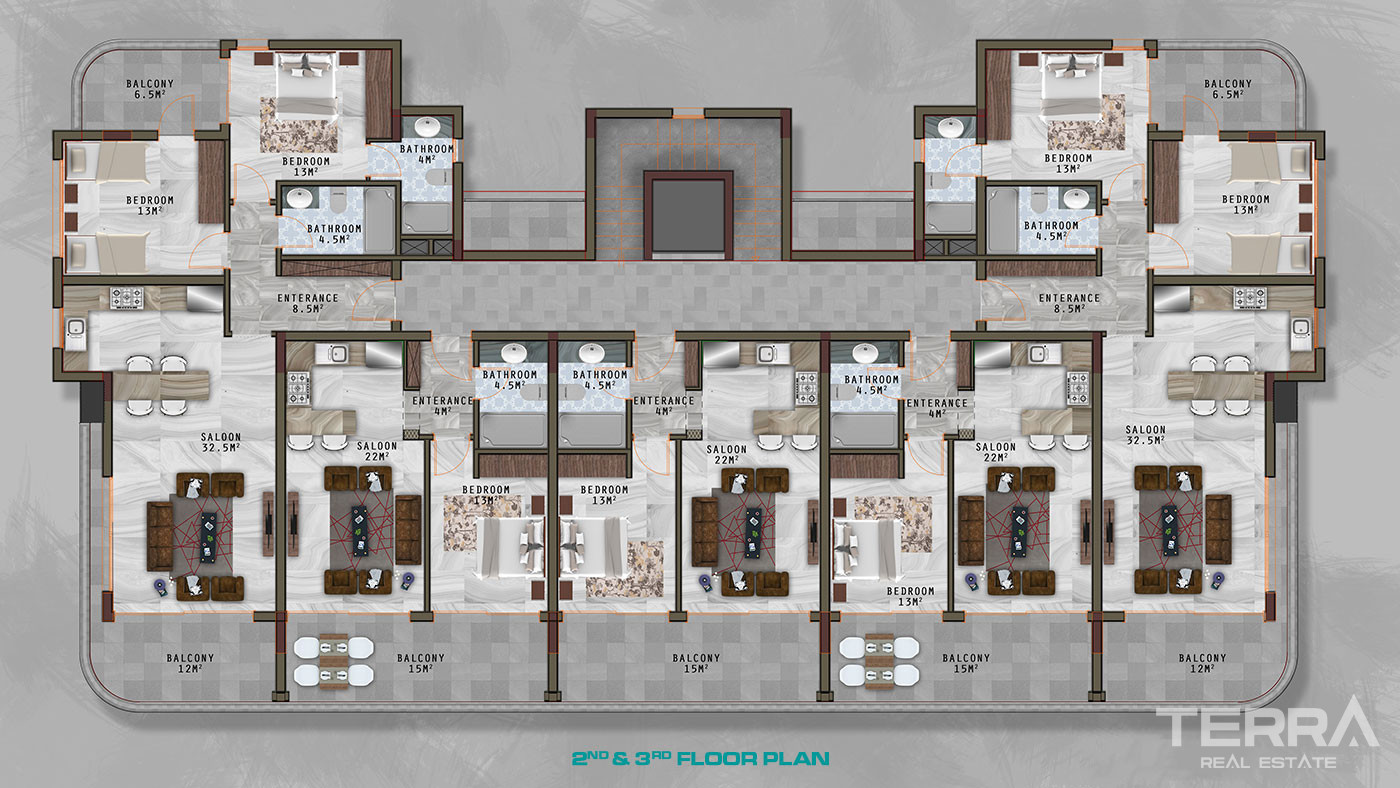 Alanya Apartments with Luxury Amenities and Wide Balconies in Kargıcak - 61706