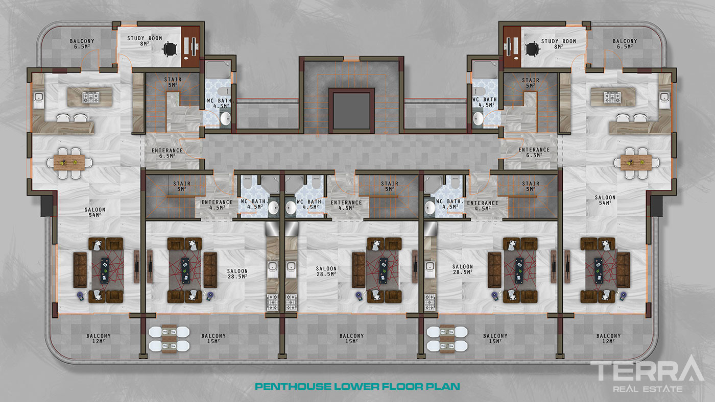 Alanya Apartments with Luxury Amenities and Wide Balconies in Kargıcak - 61707
