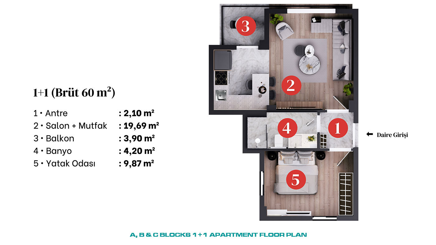 Luxury Apartments with High Investment Potential in Antalya Aksu - 61578