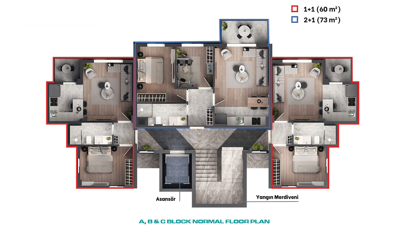 Luxury Apartments with High Investment Potential in Antalya Aksu - 61581