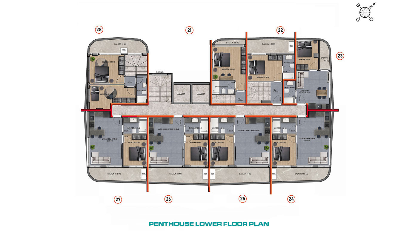 Luxury Apartments in a Modern Complex with Activities in Alanya, Oba - 61769