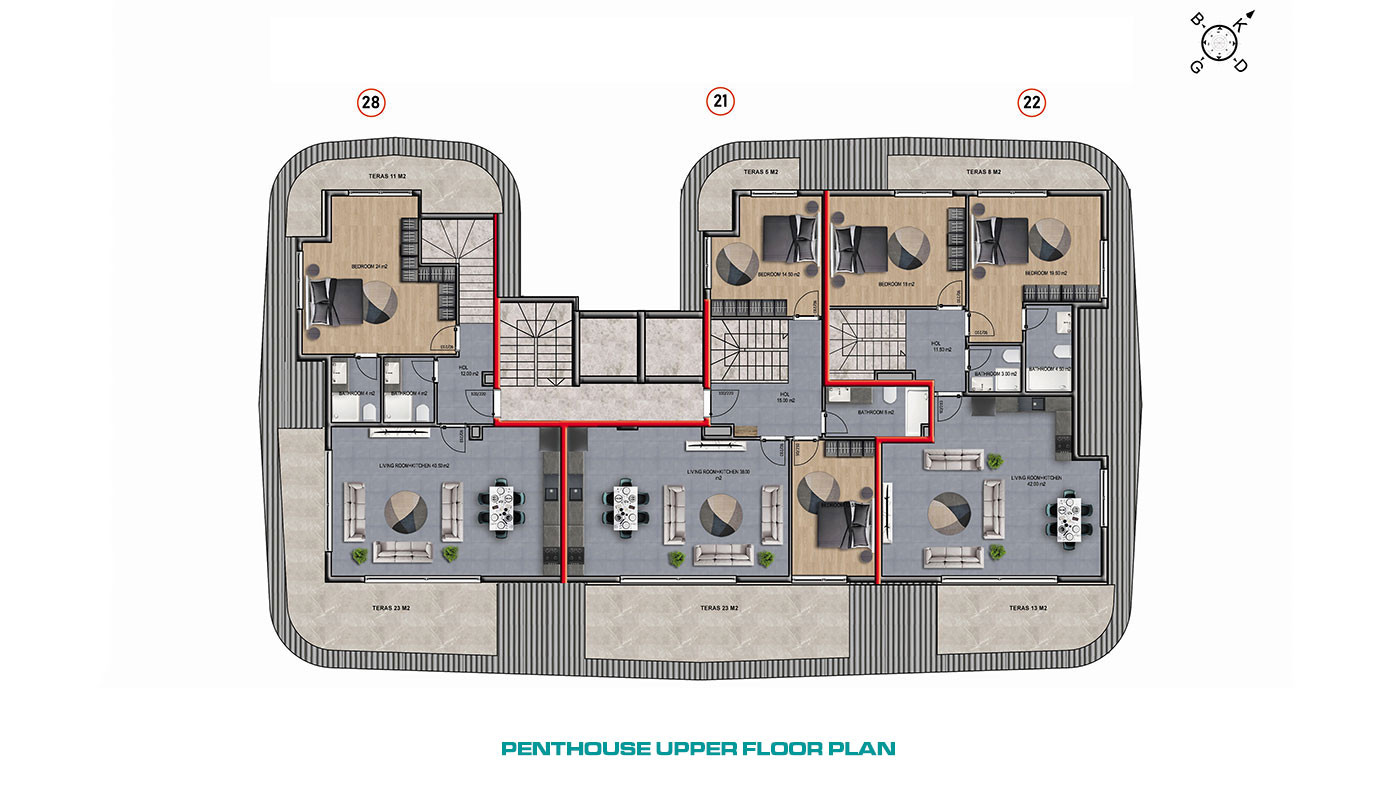 Luxury Apartments in a Modern Complex with Activities in Alanya, Oba - 61770