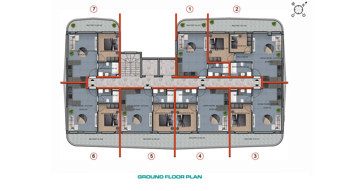 Luxury Apartments in a Modern Complex with Activities in Alanya, Oba - 61772