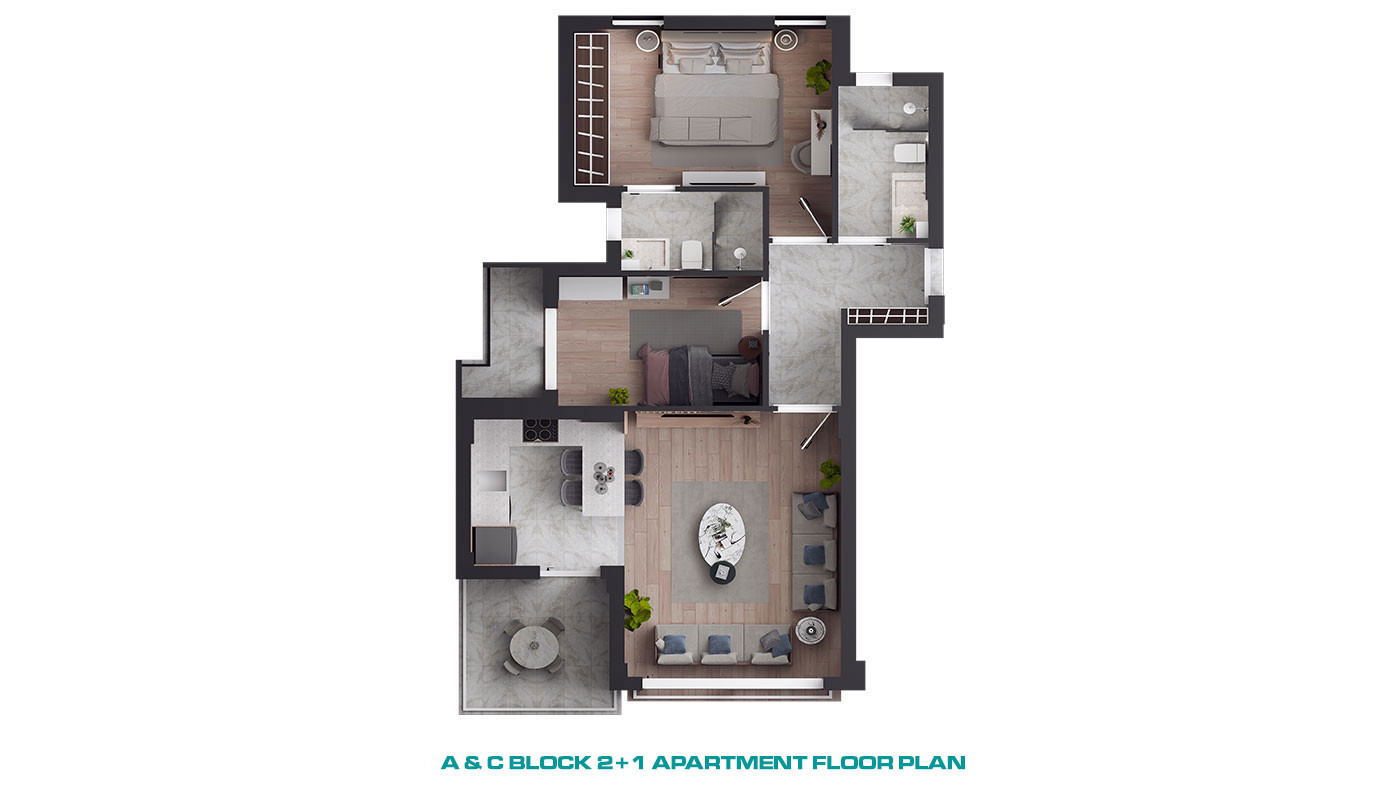 Appartements à Vendre à Antalya Aksu Avec Espaces Collectifs - 61800